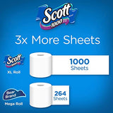 Scott 1000 Toilet Paper, 32 Rolls, Septic-Safe, 1-Ply Toilet Tissue , White