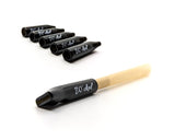 5PCS Reusable W'cked Glass Filter Tips for Slim Cigarettes, Glass Rolling Tip Mouthpieces (Pure Black)