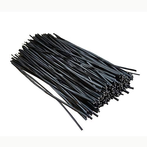 1000 pcs 8 inch Black Cable Twist Ties Plastic Twist Ties with Rugged Metal Innercores Reusable Fastening Cable Cord Wire Ties