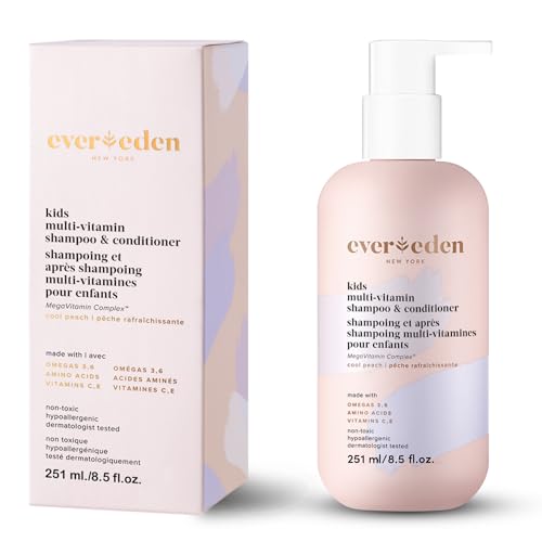 Evereden Kids Shampoo and Conditioner 2 in 1: Cool Peach, 8.5 fl oz. | Gentle Kids Skin Care | Non-toxic and Clean Ingredients