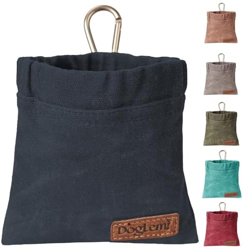 ETIAL Dog Treat Pouch,Portable Puppy Dog Training Treat Bag,Hand Free Dog Walking Bag,Auto Closing Pet Feed Snack Reward Pocket,Dog Food Dispenser for Pet Puppy Travel or Outdoor Use (Navy)