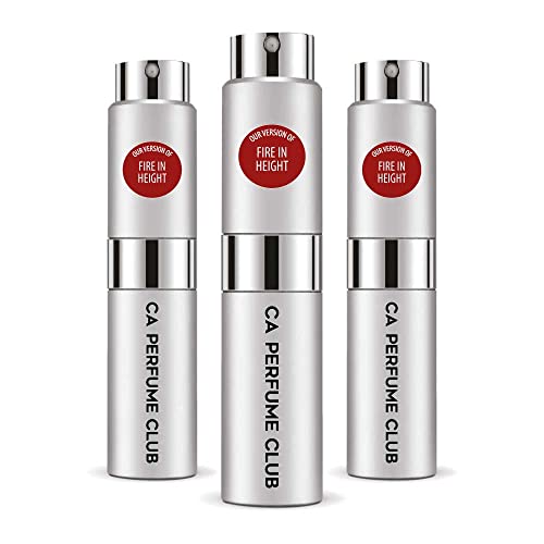 CA Perfume Impression of Christian D. Fire in Height For Men Replica Version Fragrance Dupes Concentrated Long Lasting Eau de Parfum Spray Refillable Atomizer Bottle 0.27 Fl Oz-X3