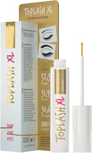 XL Lash and Brow Booster, Growth Serum with Eyelash and Eyebrow Enhancer, Promotes Stronger, Thicker, Healthier Lashes with Botanicals and Peptides