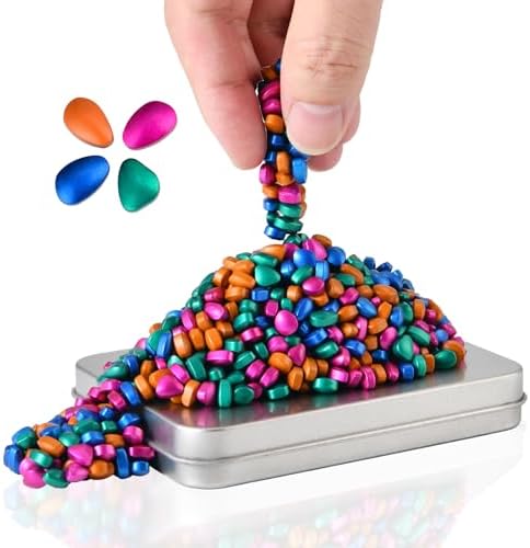 Magnetic Ferrite Putty Rocks,Multicolor More Than 600 Weak Magnetic Smooth Ferrite Pebbles, Magnet Rock Desk Toys and Time-Killer for Adults