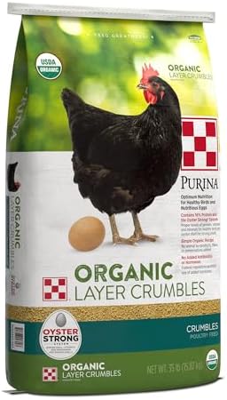 Purina | Nutritionally Complete Non-GMO Organic Layer Hen Feed Crumbles - Chicken Feed | 35 Pound (35 lb.) Bag