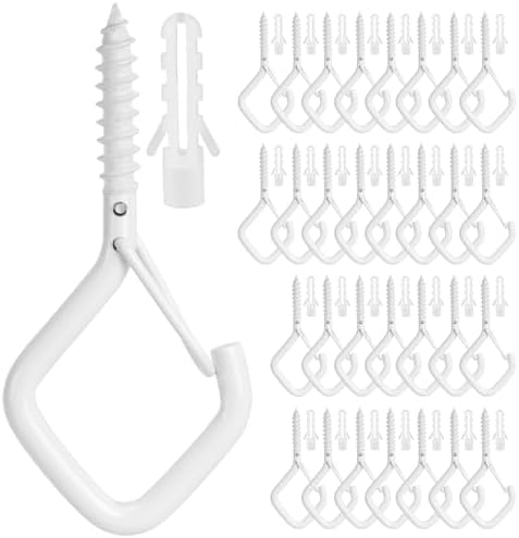 30PCS Screw Hooks Hanging Hooks For Outdoor String Lights Plant Hooks For Hanging Lights Outdoor Metal Hooks For Hanging Christmas Light Hooks Screw In Hooks For Hanging Ceiling Hooks Heavy Duty