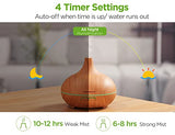 InnoGear Aromatherapy Diffuser & 10 Essential Oils Set, 400ml Diffuser Ultrasonic Diffuser Cool Mist Humidifier with 4 Timers 7 Colors Light Waterless Auto Off for Large Room Office, Yellow Wood Grain