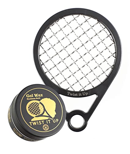 Twist It Up Comb with Gel (Unity Black) - Alternative to Hair Sponges for Black Men Curls and Sponge for Hair, Tennis Racket for Hair Twist Comb