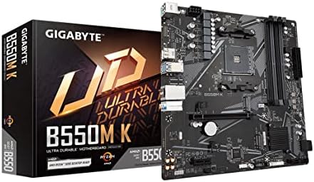 GIGABYTE B550M K (AM4/ AMD/ B550/ Micro-ATX/Dual M.2/ SATA 6Gb/s/USB 3.2 Gen 1/ Realtek GbE LAN/PCIe 4.0/ Motherboard) (Renewed)