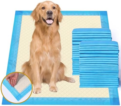 Gardner Pet Ultra Absorbent Thicker Dog Pee Pads Extra Large XL 28"x34" Leak-Proof Odor-Control Blue Puppy Training Pads Full Edge-Wrapping Pad for Dogs Dogs, Puppies, Doggie, Cats, Rabbits - 30 Ct