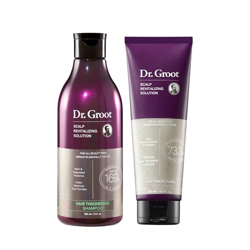 Dr. Groot Thickening Essentials Set for hair Loss, Thinning Hair, Hair Repair and Growth with Biotin and Rosemary, Clinically Tested, Scalp Treatment