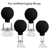4 Pieces Glass Cupping Set Glass Silicone Cupping Cups Massage Vacuum Suction Cupping Cups for Body Face Leg Arm Back Shoulder Muscle and Joint Pain (Black)