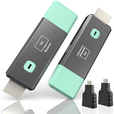 Wireless HDMI Transmitter and Receiver 165ft/50m, 4K Decode 1080P Output Portable Plug & Play Wireless HDMI with Micro & Mini Extender Kit for Streaming Video and Audio to Monitor from Laptop/TV Box