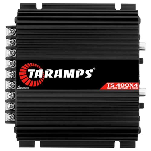 Taramps TS 400x4 Black with Automatic High Level Input 400 watts RMS 4 Channels Full Range Car Audio Amplifier RCA Input Class D 2 Bridged Channels Multichannel Amplifier System