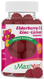 Elderberry Zinc Gummies - Organic Sambucus Elderberry Gummies with Zinc and Vitamin C - Vegan Immune Support for Adults and Kids - Chewable Elderberries Supplements for Immunity Boost - 60 Gummies