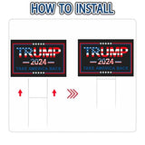 Evermight Large 24"x 16" Donald Trump 2024 Yard sign for President Election with Metal H-Stakes,MAGA Take America Back Signs, Vote for Republican, Double Sided Print for Outdoor Garden Decorations