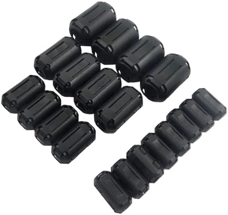 20Pcs Clip-on Ferrite Ring Core RFI EMI Noise Suppressor Cable Clip for 3mm/ 5mm/ 7mm/ 9mm/ 13mm Diameter Cable, Black