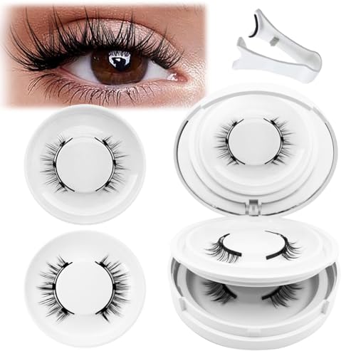 Lefleek Magnetic Lashes,Le Fleek Magnetic lashes,Magnetic Eyelashes with Applicator,Krafty Magnetic Eyelashes Natural Look No Glue or Liner Needed(Natural+Iris)