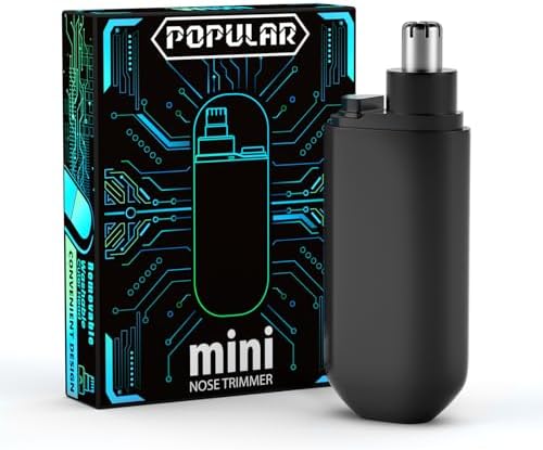 Nose Hair Trimmer,2024 Painless Ear Hair Trimmer for Men Women,Type-C Rechargeable Trimmer with IPX7 Waterproof,Dual Edge Blades Clipper for Easy Cleansing Travel Size Black