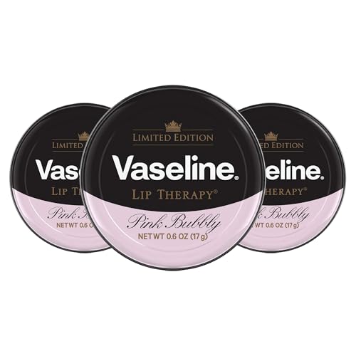 Vaseline Lip Therapy Lip Balm, 3 Pack, Limited Edition Pink Bubbly, 0.6 oz