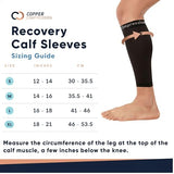 Copper Compression Calf Sleeves for Shin Splints, Varicose Veins, Arthritis, Sprains, Running, Cycling - Men & Women - 1 Pair