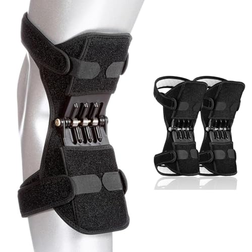2025 Power Knee Braces Joint Support with 4 Spring, Adjustable Knee Stabilizer Pads for Sports, Knee Support for Knee Pain Relief (2 Pack)
