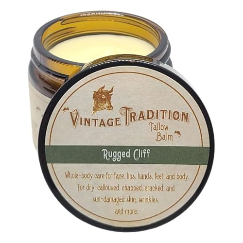 Vintage Tradition Beef Tallow All Purpose Balm – Healing, Hydrating Musk Skin Care Salve Replaces Body Lotion, Hand Cream, More – Essential Oil, Olive Oil, and Grass-Fed Tallow, 2 fl. oz.