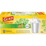 Glad Trash Bags, OdorShield Small Garbage Bags, Gain Original & Febreze, 4 Gal, 26 Count (Pack of 6)