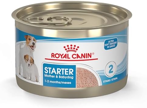 Royal Canin Size Health Nutrition Small Mother & Babydog Starter Mousse in Sauce Wet Dog Food, 5.1 oz can (24-count)