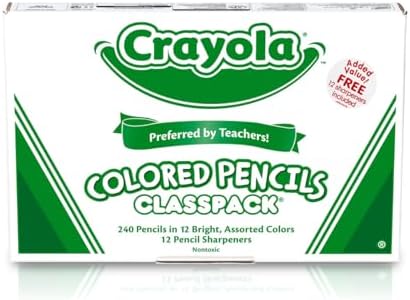 Crayola Colored Pencils Classpack (240 Ct), Bulk Classroom Supplies, Colored Pencils for School, 12 Assorted Colors, Nontoxic