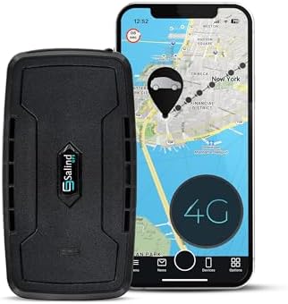 SALIND GPS Magnetic, up to 180 Days Battery - Car GPS Tracker for Vehicles, Motorcycles & Trucks, Car Tracker Device with Strong Built-in Magnet, Robust & Splash Proof - Real Time Car Tracking Device