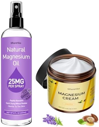 Topical Magnesium Lotion&Spray for Leg Cramps and Sleep,Nighttime Magnesium Cream for Pain,Muscle Relaxation,Calm,Deep Hydration for Body & Skin Care - Natural and Safe for Kids