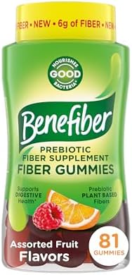 Benefiber Prebiotic Fiber Supplement Gummies for Digestive Health, Assorted Fruit Flavor - 81 Count