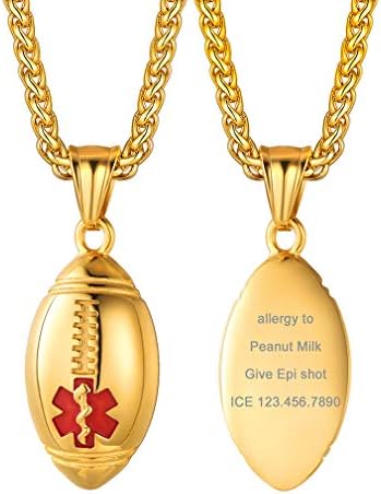 Supcare Medical Alert Necklace for Men Women, Stainless Steel Engraved Medical Emergency Pendant,Customized Medical ID Jewelry(16 Types)