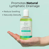 Lymphatic Drainage Massage Oil | 100% Natural Massage Oil for Massage Therapy | Premium Quality with Arnica Eucalyptus & Menthol | for Post Surgery Recovery & Detox | 8oz by Brookethorne Naturals