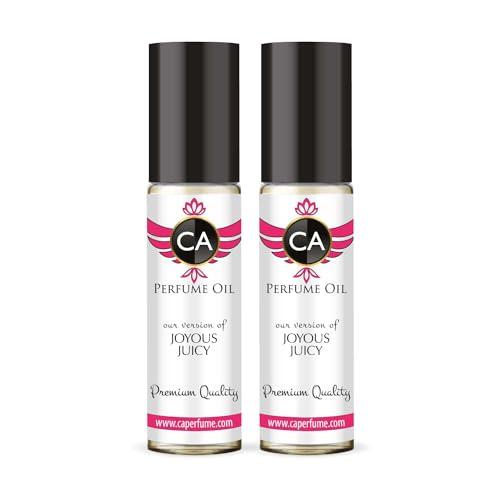 CA Perfume Impression of Joyous Juicy For Women Men Replica Version Eau de Fragrance Dupes Concentrated Long-Lasting La Parfum Body Oil Refillable Couture Glass Bottle 0.3 Fl Oz/10ml-X2