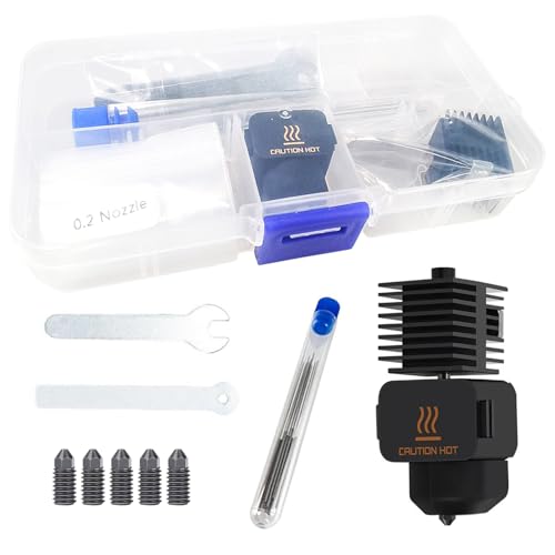 Hotend A1 Mini/A1 Assembly with Standby Nozzles Compatible with Bambu Lab A1 Mini/A1 Series 3D Printers, 5 PCS Hardened Steel Nozzles (0.2, 0.4, 0.6, 0.8mm) with DIY Tools and A Parts Box...