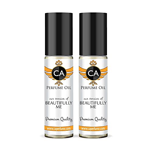 CA Perfume Impression of Estee L. Beautifully Me For Women Replica Fragrance Body Oil Dupes Alcohol-Free Essential Aromatherapy Sample Travel Size Concentrated Long Lasting Roll-On 0.3 Fl Oz-X2