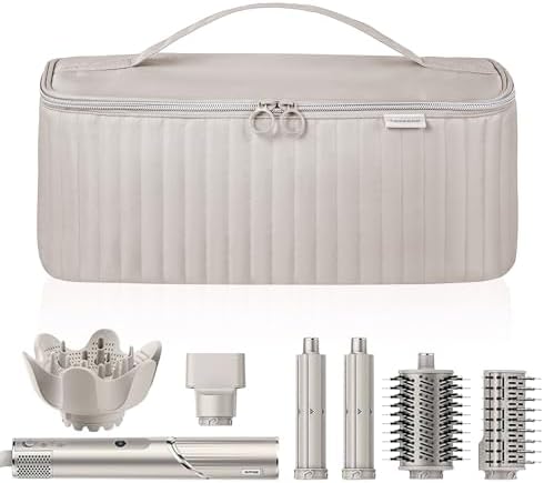 Travel Carrying Case for Hair Dryer Shark Flexstyle Dyson Airwrap Brush Hair Accessories Tools Storage Bag for Revlon Hairdryer Styler Organizer (Camel)