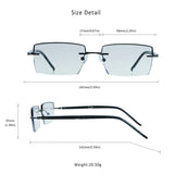 LifeArt Blue Light Blocking Glasses, Computer Reading Glasses, Anti Blue Rays, Reduce Eyestrain, Rimless Frame Tinted Lens with diamond, Stylish for Men and Women (+3.00 Magnification)