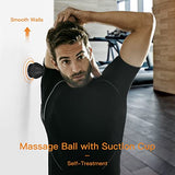 Trigger Point Massage Therapy Tool for Deep Tissue, AOT Mountable Massage Ball with Suction Cup, Manual Back Massager Kit for Myofascial Release and Muscle Knot Remover Black