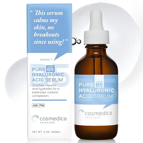 Hyaluronic Acid Serum with Vitamin B5 - Intense Hydration, Anti-Aging, Non-Greasy, Paraben Free, Face Serum - 2oz
