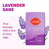 Lume Triple Milled Soap - Rich Moisture & Gentle Cleansing - Paraben Free, Phthalate Free, Skin Safe - 5 ounce (Pack of 4) (Lavender Sage)