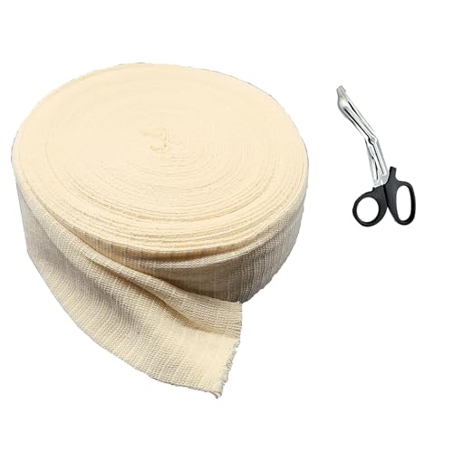Premium Elastic Tubular Bandage Size A Stockinette,- 1.8 Inches x 33 Feet - Plus One Pair of Medical Scissors