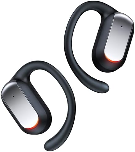TAGRY Open Ear Headphones Bluetooth 5.4 Earbuds 48Hrs Playtime Wireless Ear Buds with Earhook Mic Stereo Sound Earphones with 16mm Speaker Air Conduction Earbud for Sport Fitness Workout Running Black
