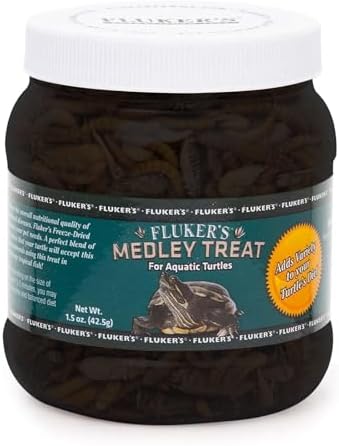Fluker's Medley Treat for Aquatic Turtles, River Shrimp, Mealworms, and Crickets, 1.5 oz