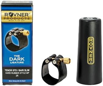 Rovner Ligature & Plastic Cap for Tenor Standard Saxophone - Dark Ligature for Hard Rubber Mouthpiece (2R)