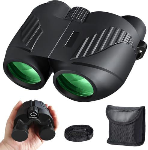 Binoculars for Adults and Kids High Powered 20x25, Binoculars for Bird Watching with Low Light Night Vision Large View Easy Focus Waterproof Compact Binocular for Hunting Hiking as Travel Essentials