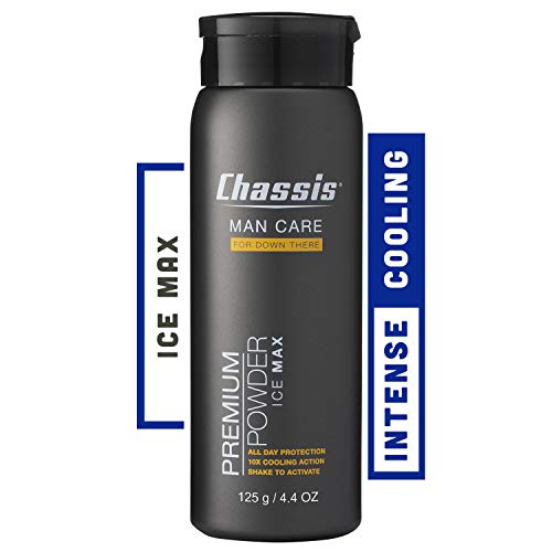 Chassis Ice Max Premium Body Powder for Men, Whole Body Deodorant, Odor-Absorbent, Talc-Free Anti-Chafing Powder for Groin & Sensitive Skin, Friction Defense & Odor Control, Original Fresh Scent