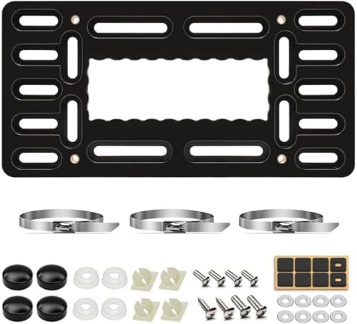 XCLPF Front License Plate Bracket. no Drill Front License Plate Bracket .Front License Plate mounting kit. Universal Bumper Car Frame Mount Adapter with Stainless Steel Screw Cap,Cable Ties